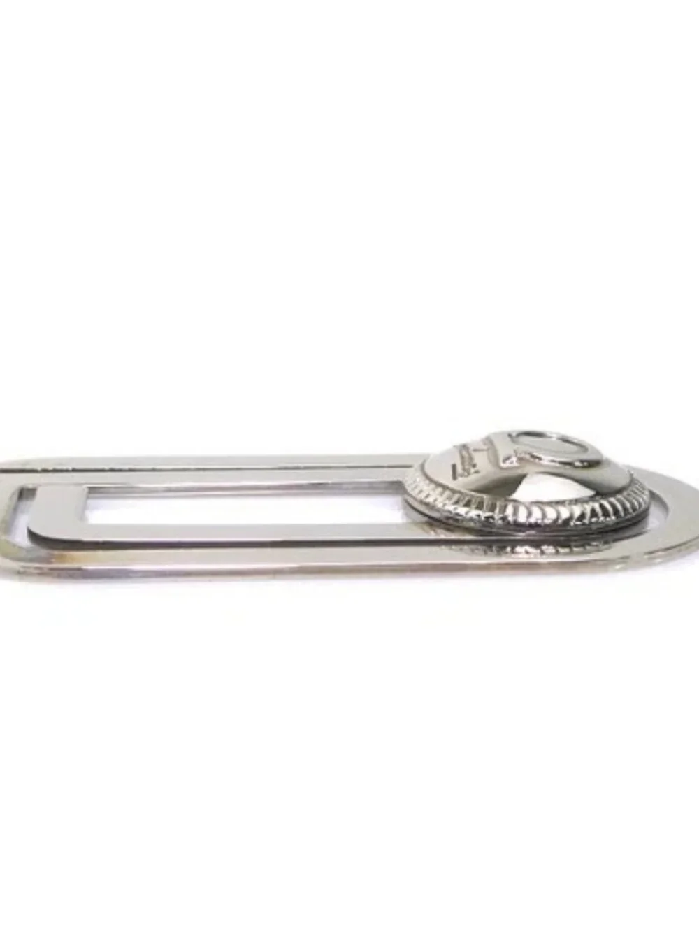 Auth Salvatore Ferragamo Gancini Money Clip Silver Metal - e61689a